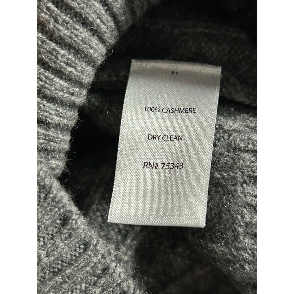 Elliot‎ Mulryan Sweater Mens Large Gray 100% Cashmere Cable Knit Crewneck - Picture 7 of 7